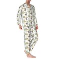 thumbnail image 2 of Disketp Jungle Animal Mens Pajama Set, Soft Warm Long Sleeve Sleepwear, Cozy Button-Down Pjs for Men-Large, 2 of 7