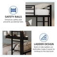 thumbnail image 6 of Harper & Bright Designs Twin Over Twin Bunk Bed with Ladder, Heavy-duty Metal Bunk Bed Frame Guardrail for Boys Girls, Black, 6 of 12