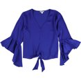 thumbnail image 1 of Blusa de punto con lazo en el frente bar III para mujer azul mediana, 1 of 2