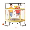 thumbnail image 7 of Aqzb 5FT Kids Trampoline, Adjustable Baby Toddler Trampoline with Basketball Hoop, Swing, Sandbag, Ocean Balls, 440lbs Indoor Outdoor Toddler Trampoline with Enclosure Net Children Trampoline, 7 of 7