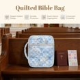 thumbnail image 7 of Xixirimido Bible Cover, Bible Carrying Book Case for Women Men, Multi-pocket Protective Church Organizer Bag with Handle & Bookmarks Christian Gift, Roses Floral Patchwork Blue, 7 of 7