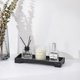 thumbnail image 3 of Resin Vanity Tray, Bathroom Toilet Tank Storage Tray, 9.6 x 6 inch Kitchen Sink Trays Decorative Serving Tray, Vanity Countertop Organizer for Makeup Towel Perfume Holder, M, White Marble, 3 of 5