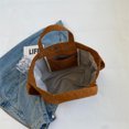 thumbnail image 3 of Bolso de mano de pana para mujer, bolso informal con asa superior, bolso de compras suave y moderno (marrón), 3 of 9