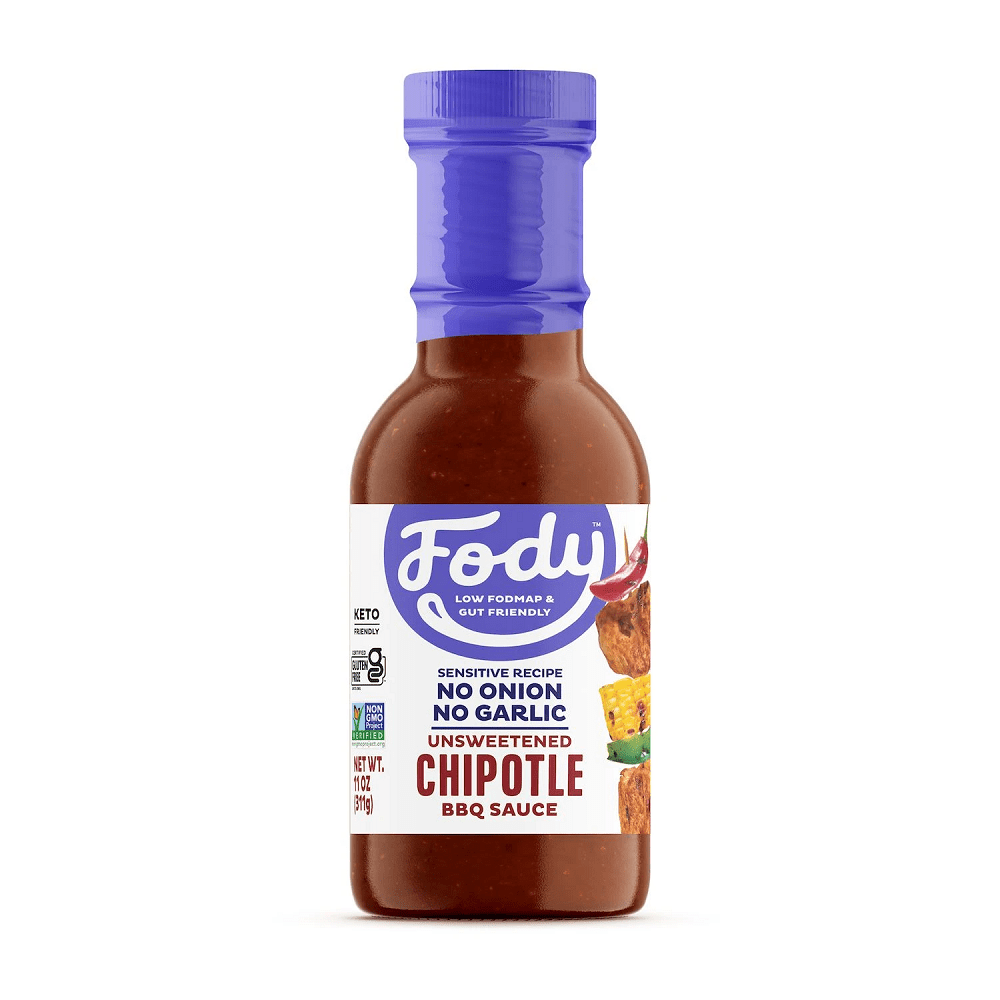 Fody Low Fodmap and Gut Friendly Gluten Free Vegan No Onion No Garlic Chipotle BBQ Sauce, 11 fl oz [Pack of 6]