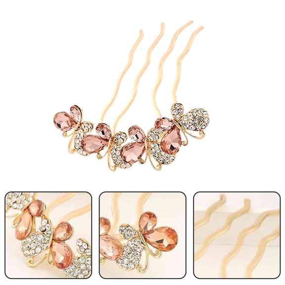 PTOOTP Vintage Butterfly Hair Stick with Golden Rhinestones, Elegant Hair Accessory for Party and Daily Wear