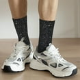 thumbnail image 6 of Rateoe Black Glitter for Women Casual Calf Socks - Cute Crew Socks - Thin Soft Above Ankle Socks Size 5-11, 6 of 6
