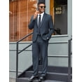 thumbnail image 5 of COOFANDY Men Navy Suits 2 Piece Fashion Tuxedo Suit Set Two Button Blazer Jacket Pants Prom Wedding Dress Suit, 5 of 7
