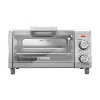 Open Box BLACK DECKER Crisp ‘N Bake Air Fry 4-Slice Toaster Oven, Silver & Black, Fits 9 Inch Pizza, .35 Cubic Feet