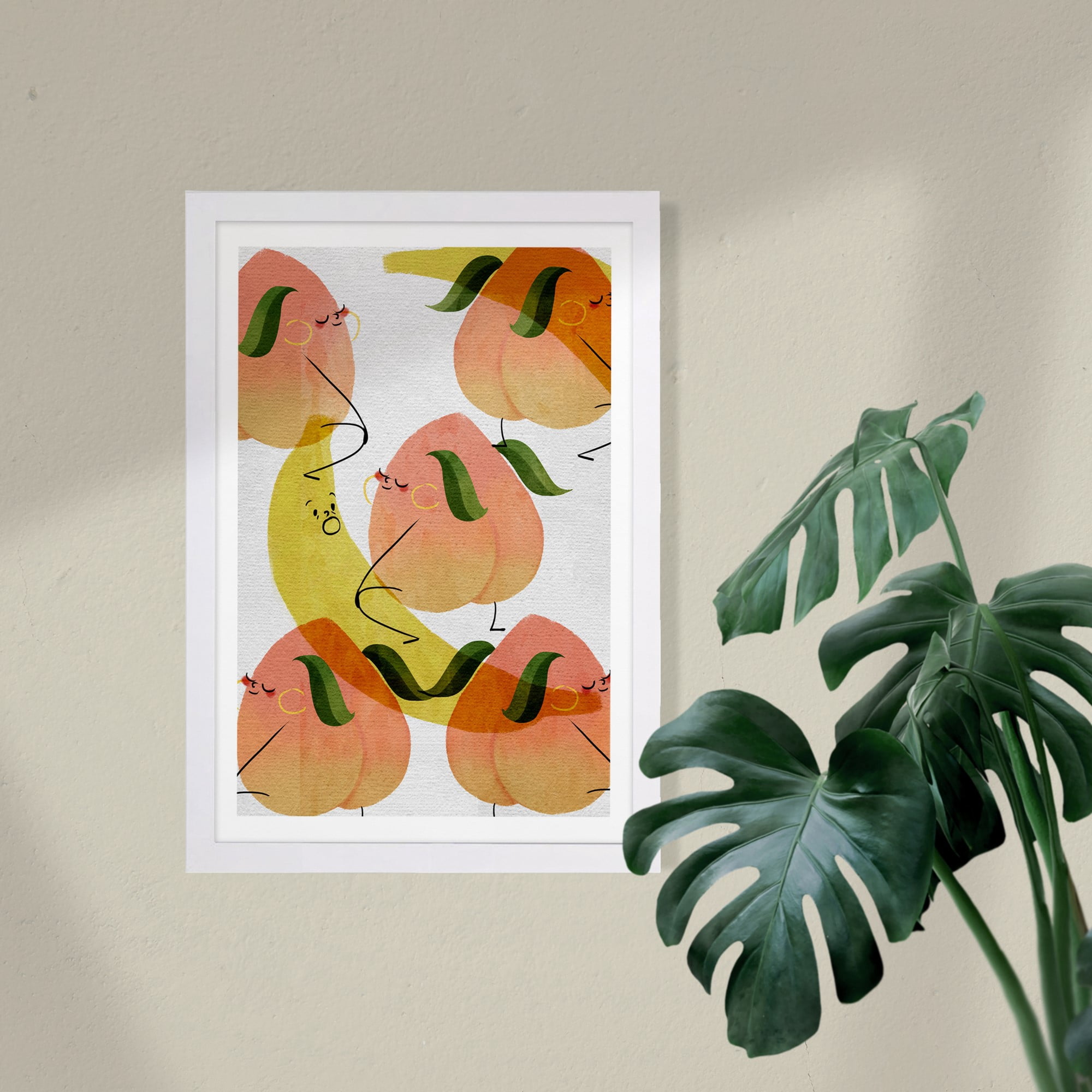 Wynwood Studio Food and Cuisine Framed Wall Art Prints 'Juicy Juice' Fruits Home Décor - Yellow, Orange, 13" x 19"