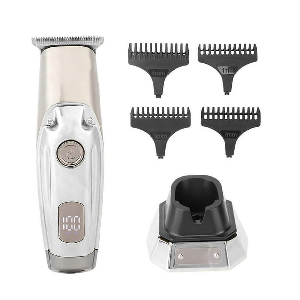 Electric Hair Trimmer LCD Professional Hair Clipper Cutting Grooming Kits for MenSilver