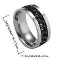thumbnail image 4 of Miangastore Simple and Durable Titanium Steel Finger Ring for Decor Black with Box Size 9, 4 of 8