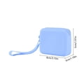 thumbnail image 6 of Waterproof Square Silicone Zipper Pouch with Hand Strap, Portable Mini Storage Case for Earbuds, USB Cables, Coins, Cards, Passport & Travel Small Daily Accessories Blue, 6 of 6