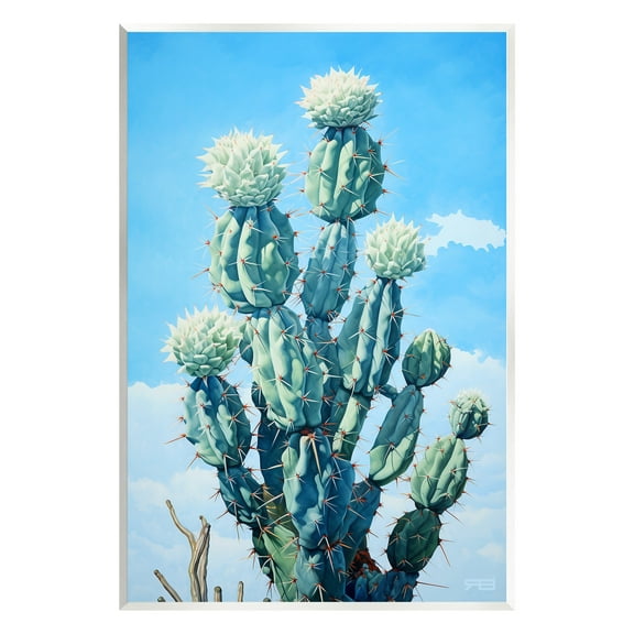 Stupell Industries Cactus & Cloudy Sky Botanical & Floral Painting Unframed Art Print Wall Art, 10 x 15