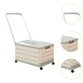 thumbnail image 6 of Fiocias Storage Bin with Wheels and Handle Folding Lidded Multipurpose Rolling Crate for Gray White, 6 of 9