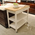 thumbnail image 6 of Visentor Kitchen Island Cart with Wheels, 3 Tier Rolling Utility Kitchen Cart with 1 Drawer, 2 Shelves & Towel Rack, 40 Inch, White, 6 of 8