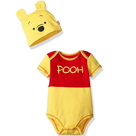 Disney Winnie the Pooh Baby Costume Bodysuit and Cap Set Yellow