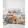 thumbnail image 2 of Twin XL Quilt Bedding Set, Fall Coastal Pumpkins Reversible Summer Quilt 3 Pieces, Vintage Nautical Ocean Beach Waves Lightweight Bedspreads Coverlets with 2 Pillow Shams for All Seasons, 2 of 5