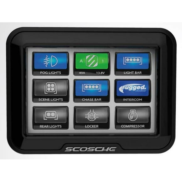 Scosche Industries Power Management System 0255M8RS1-XC0 Control Any 12 Volt Accessories On Vehicle/SxS/Boat And Tractor; Maximum 120 Amps; IPX7 Waterproof Power Module; Heavy Duty Aluminum