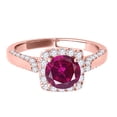 thumbnail image 2 of Aonejewelry 1.25 Ct. Ttw Diamond and Created Ruby Ring In 14k Rose Gold, 2 of 4