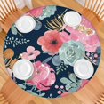 thumbnail image 2 of Pioneer Flower Floral Print Pattern Round Fitted Tablecloth with Elastic Edge,Dining Table Cover Waterproof,Outdoor Round Tablecloth for Camping,Dining,Indoor and Outdoor, 2 of 7