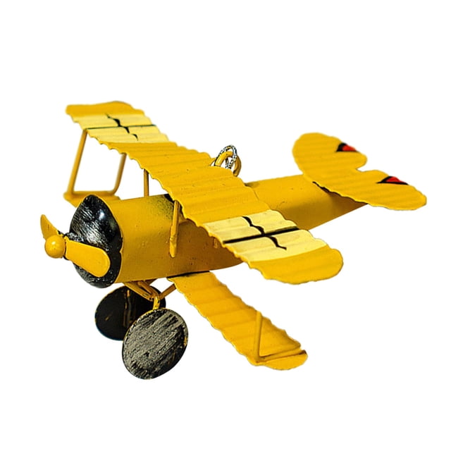 Mini Biplano Retro De Juguete, Modelo De Avión De Metal Para Decoración Del Hogar, Adornos Para Habitaciones Infantiles, Regalos Para Niños