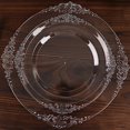 thumbnail image 6 of Balsa Circle 10 Clear Round 8" Disposable Plastic Salad Dinner Plates Silver Embossed Baroque Trim Party Events Decorations, 6 of 8