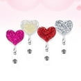 thumbnail image 4 of FRCOLOR badge reels 4pcs Nurse Badge Holder Shiny Rhinestone Heart Shape Nurses Retractable ID Badge Reel Clips (Random Color),1.57"X1.42"X0.39", 4 of 5