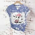 thumbnail image 5 of LYEAA Halloween T Shirts for Women Graphic Short Sleeve Crew Neck Regular Straight Cuff Casual Wear Ghost Holiday Clothes Blue 2XL, 5 of 5