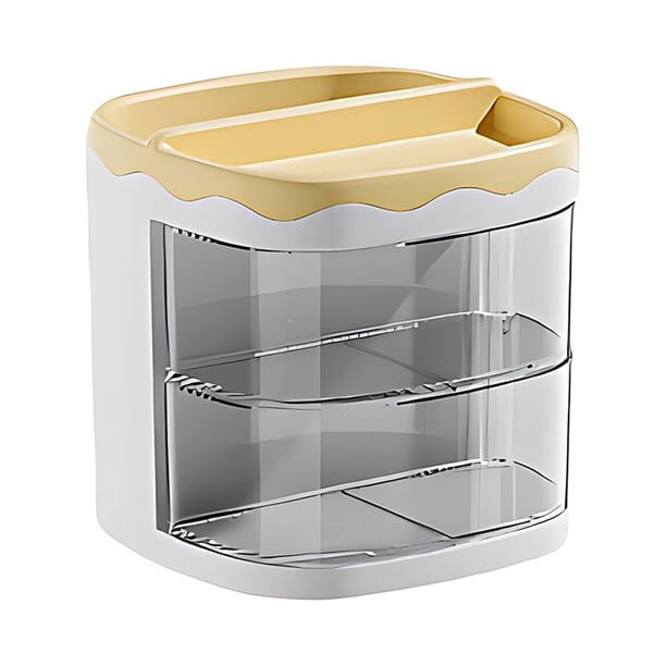 Advancent Portalápices de escritorio con compartimentos transparentes Exquisita artesanía y amplia aplicación Papelería para el hogar Almacenamiento y organización del hogar Limon amarillo