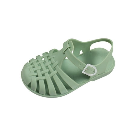 

Honeeladyy Toddler Kid Shoes Toddler Shoes Baby Boys Girls Cute Candy Colors Hollow Out Non-slip Soft Sole Beach Roman Sandals Green Clearance under 10$