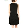 thumbnail image 5 of BadPiggies Womens Sleeveless A-line Dress with Pockets Cotton Swing Summer Beach Casual Loose Dress (M, Black), 5 of 7