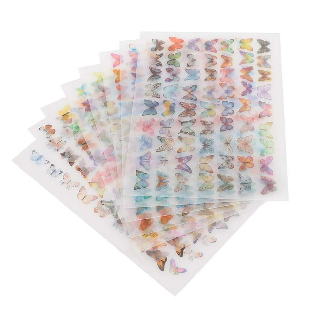 8Pcs Nail-Art Ear Heat Shrink DIY Hand-Made Material Butterfly Shape DecorationH9-H16