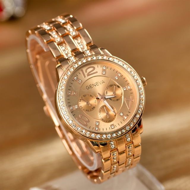 Clearance Sale Sfonq Womens Watches Women Fashion Stainless Steel Band Analog Quartz Round Wrist Watch Watches Mothers Day Gift for Grilfriend,Rose Gold Buy 2 Save 10%