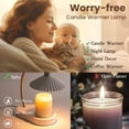thumbnail image 6 of Candle Warmer Lamp with Timer, Electric Candle Lamp Warmer, Mothers Day Gifts for Mom, Bedroom Western Home Decor, Dimmable Wax Melt Warmer for Scented Wax with 2 Bulbs, Jar Candles, White, 6 of 7