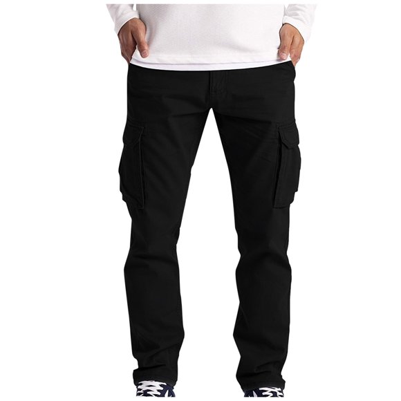 SGMVNU Mens Casual Pants Men's Work Pants with Elastic Waist Width and Soft Pants Spring and Autumn Pants Casual Work Mens Dress Pants(Black, Size XXL)