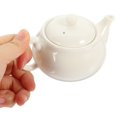 thumbnail image 2 of KEINXS Ceramic Teapot White Ceramic Tea Pot Loose Tea Teapot for Home Restaurant Tearoom, 2 of 6