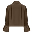 thumbnail image 5 of Women's Dressy Tops Spring Puff Long Sleeve Button Down Solid Color Fashion Shirts Work Business Blouses Lapel Collared, 5 of 5