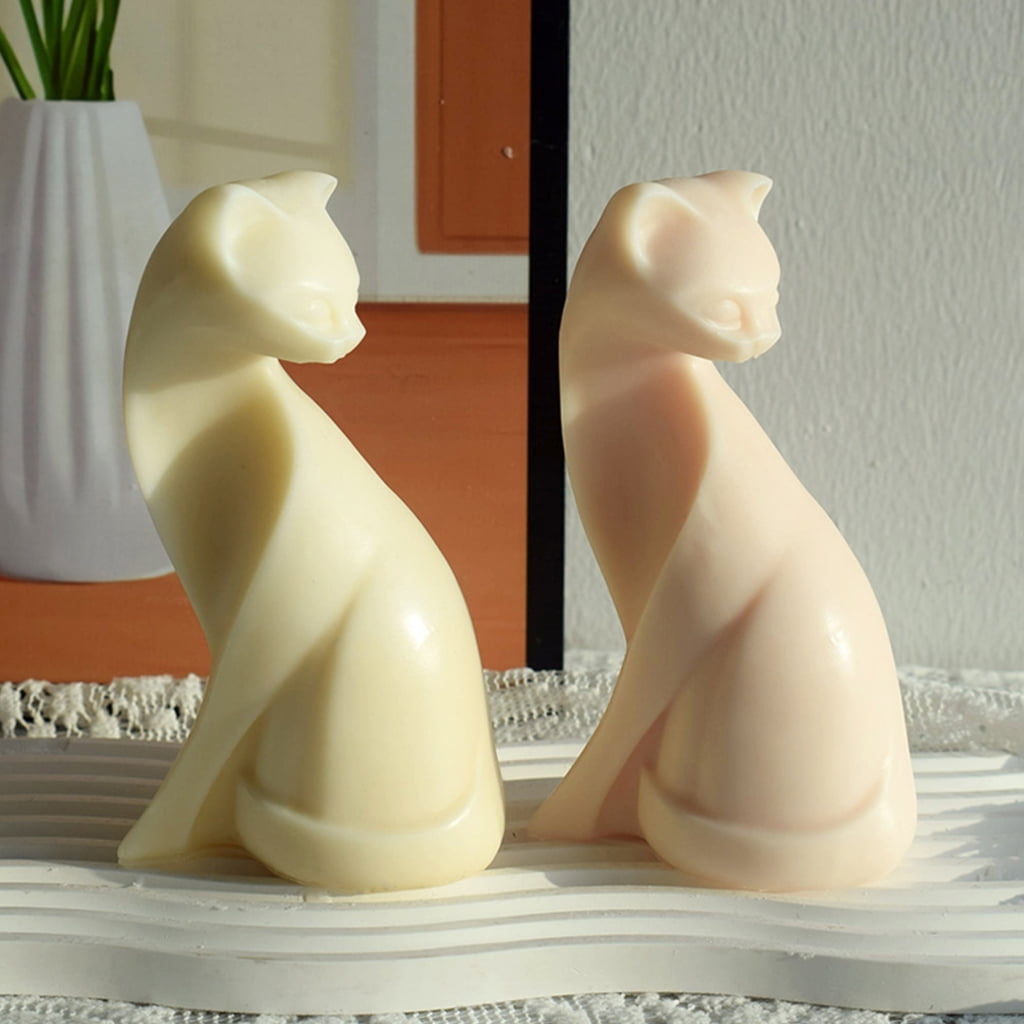3D Abstract Cats Shape Candle Silicone Mold for DIY Handmade Candle Ornaments Mould Handicrafts Making Tool