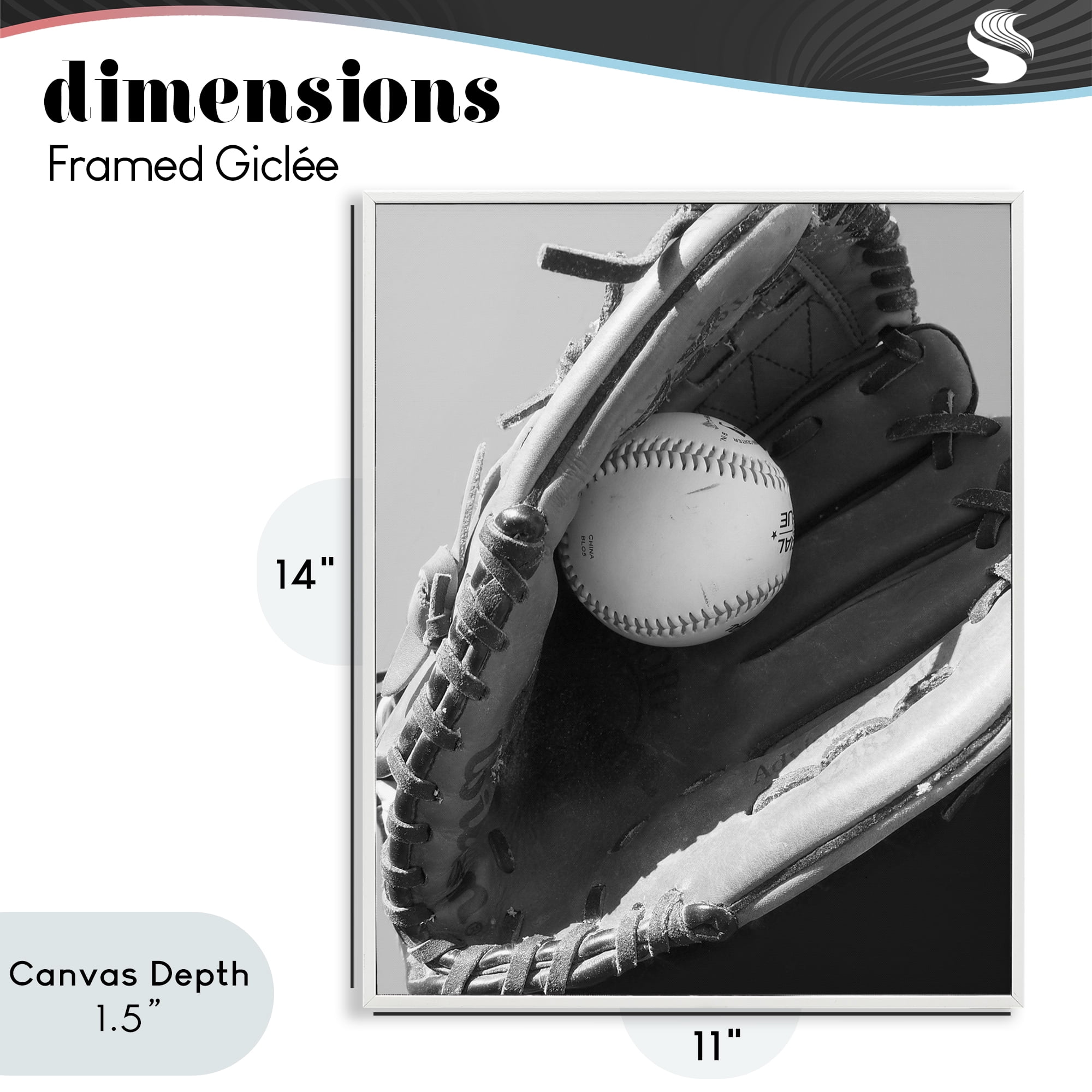 Stupell Industries Nice Catch Baseball White Framed Giclee Art, design by Marcus Prime