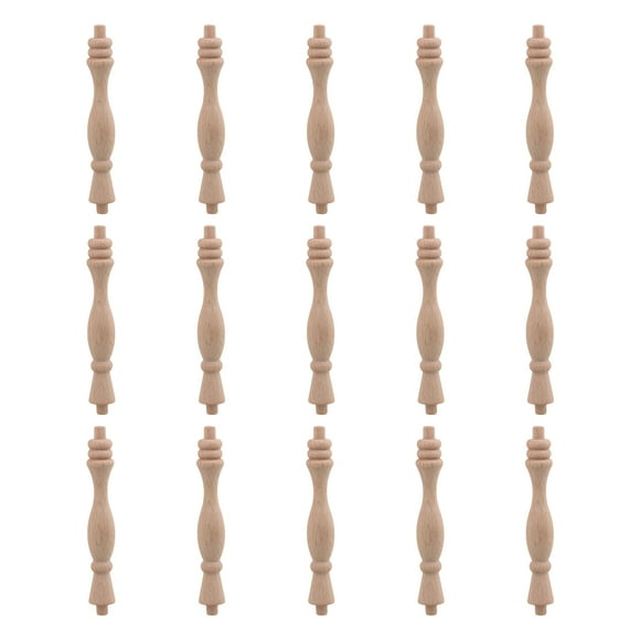 Unfinished Wooden Baluster Spindles Kit for Home Furniture 5.3 Inch Pack of 15