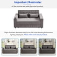 thumbnail image 6 of Modern 3 in 1 Upholstered Convertible Spacious Sleeper Sofabed, 61.4" Oversized Pull Out Sleeper Couch Bed with Adjustable Backrest, USB Ports & Cupholder, for Home/Apartment/RV, Grey, 6 of 8