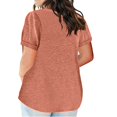 thumbnail image 4 of Women's Color Block Gradient Print V Neck Short Sleeve Casual Loose Tops, 4 of 6