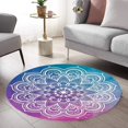 thumbnail image 3 of LaModaHome Rounded Rug Mandala Round RugNon-Slip Rug Washable Mat Child Stain Resistant Living Room Kitchen Carpet 4.6X4.6ft(140X140cm), 3 of 4