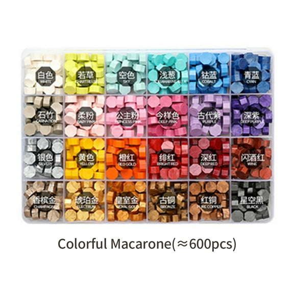 Wax Seal Beads,600 Pieces Wax Letter Invitations Decoration Box Wax Stamp Beads With Box Wax Seal Envelopes Letter Invitations Pieces Wax Beads Seal Kit 600 With Box Wax Qisuo Huiop