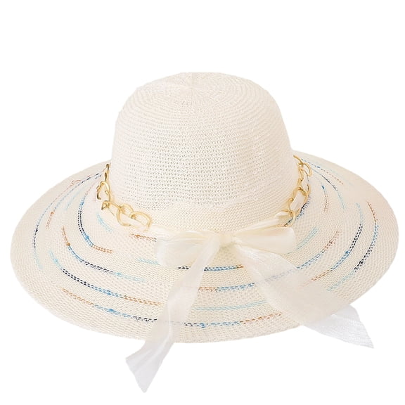 Sun Hats for Women Summer Beach Wide Brim Upf 50 Panama Fedora Foldable Packable Hat Floppy Straw Hat