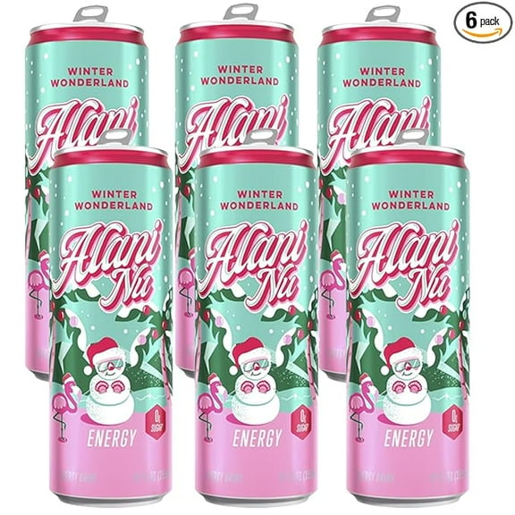 Alani Winter Wonderland Sugar Free, Low Calorie Energy Drinks, 12 Fl Oz Cans, 6 Pack