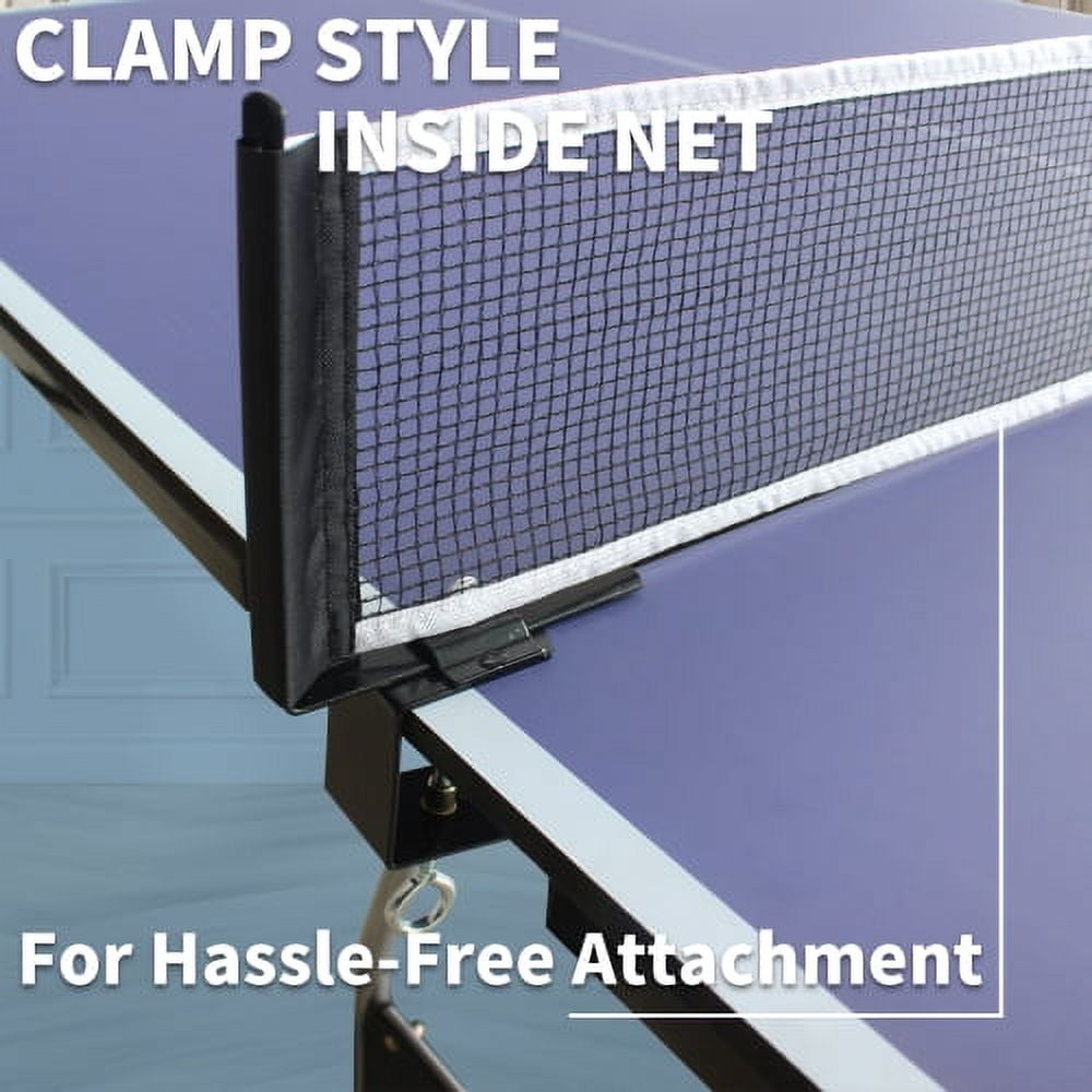 ACETEK 8FT Mid-Size,with Net,2 Table Tennis Paddles and 3 Balls,Table Tennis Table Foldable & Portable Ping Pong Table Set for Indoor & Outdoor Games