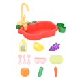 thumbnail image 2 of Children Kitchen Play Sink Toys with Playfood Kitchenware Role Playing Games Red, 2 of 8