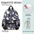 thumbnail image 3 of Unicorn and Cupcake Blue Pattern Backpack for School, Cute School Bag with Adjustable Shoulder Straps and Padded Back, 15.25"x11.5"x5.25", 3 of 3