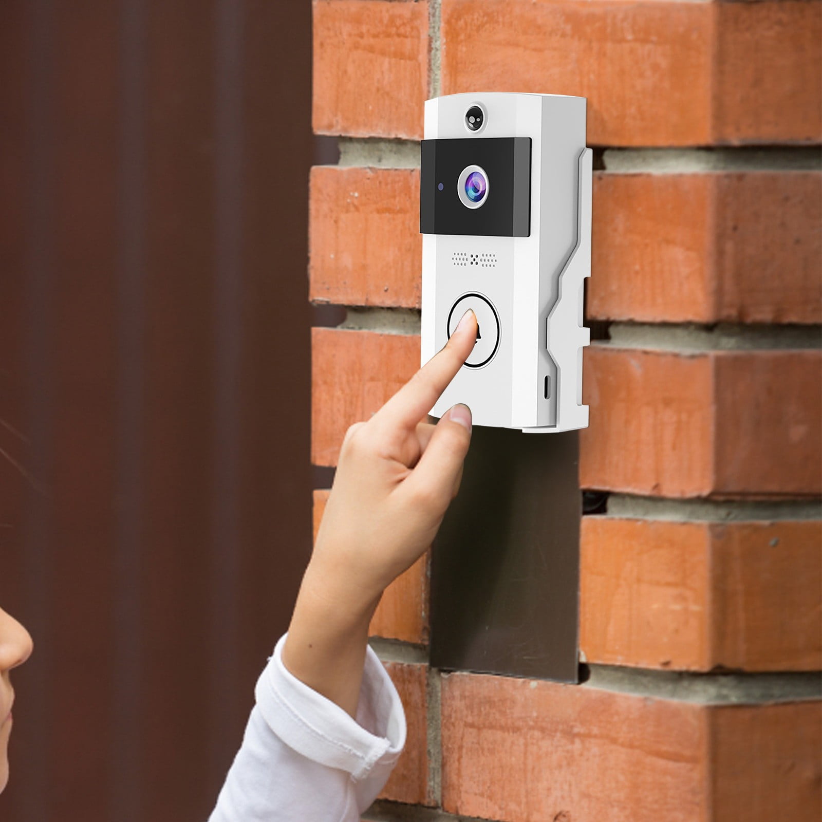 Solar Powered Wireless Doorbell with Camera 1080p HD Video Motion Detection Night Vision,Front Door Camera 2 Way Audio Weatherproof Smart Home Security No Wiring Needed